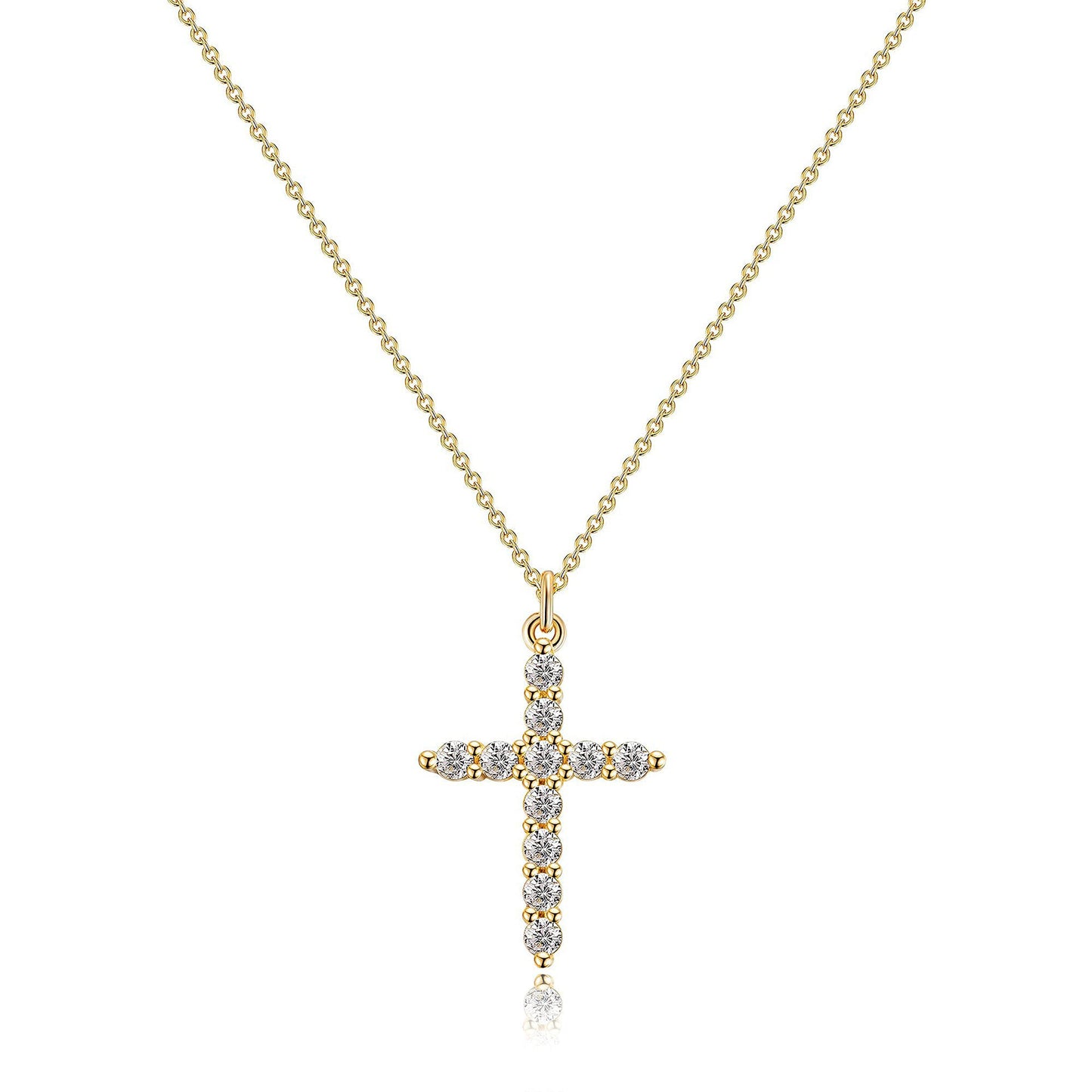 Diamond Cross Amulet Pendant Necklace