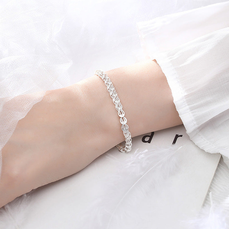 Luminous Silver Strands Bracelet