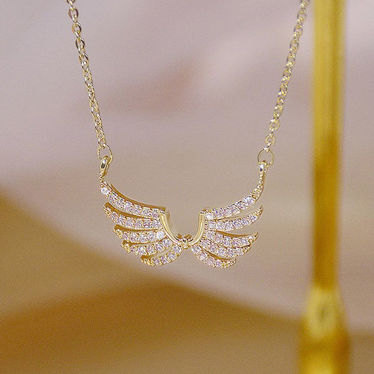 Angelic Feathered Wings Necklace