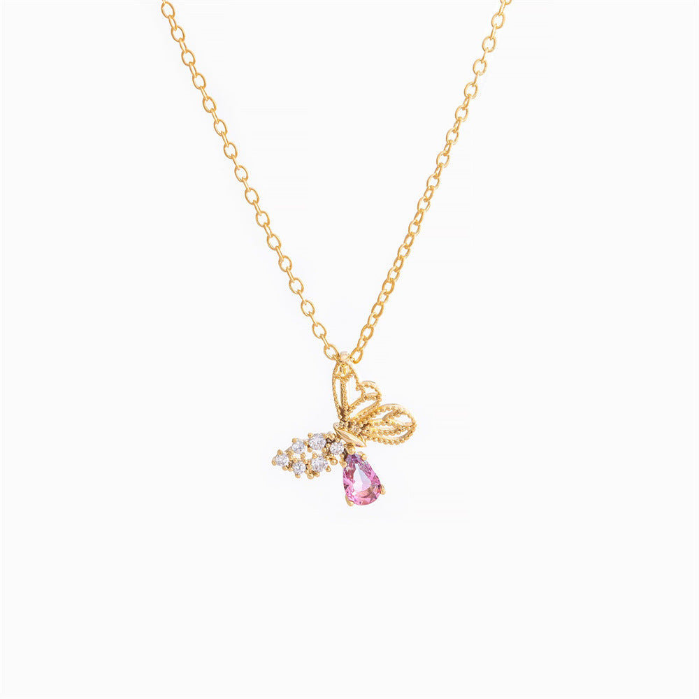 Sparkling Butterfly Grace Necklace