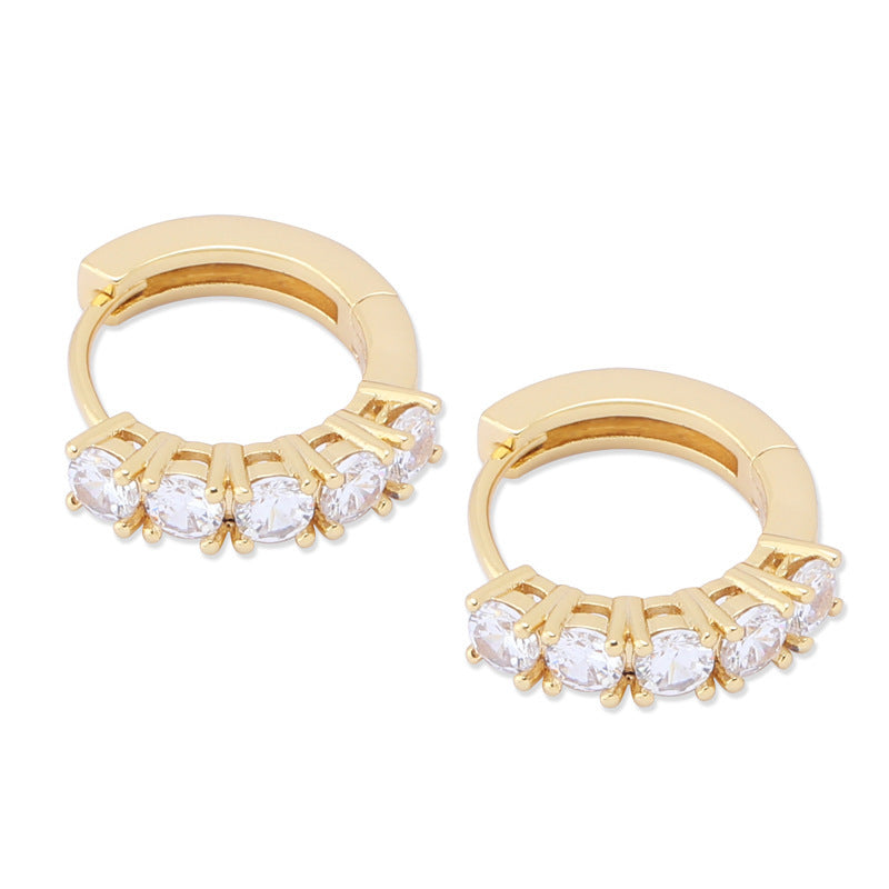 Radiant Five Gem Hoop Earring