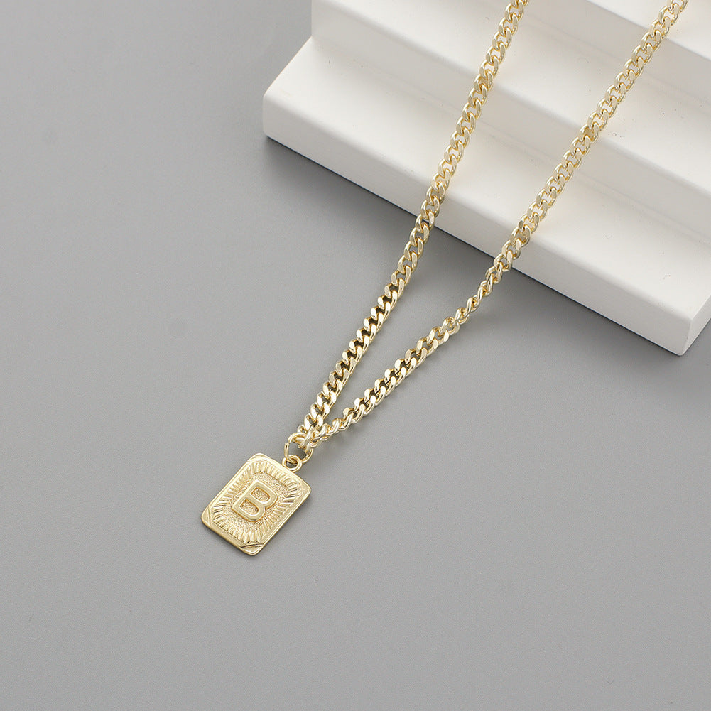 Monogrammed Gold Grace Pendant Necklace