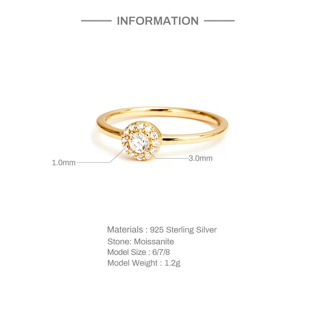 Radiant Moissanite Diamond Gold Ring