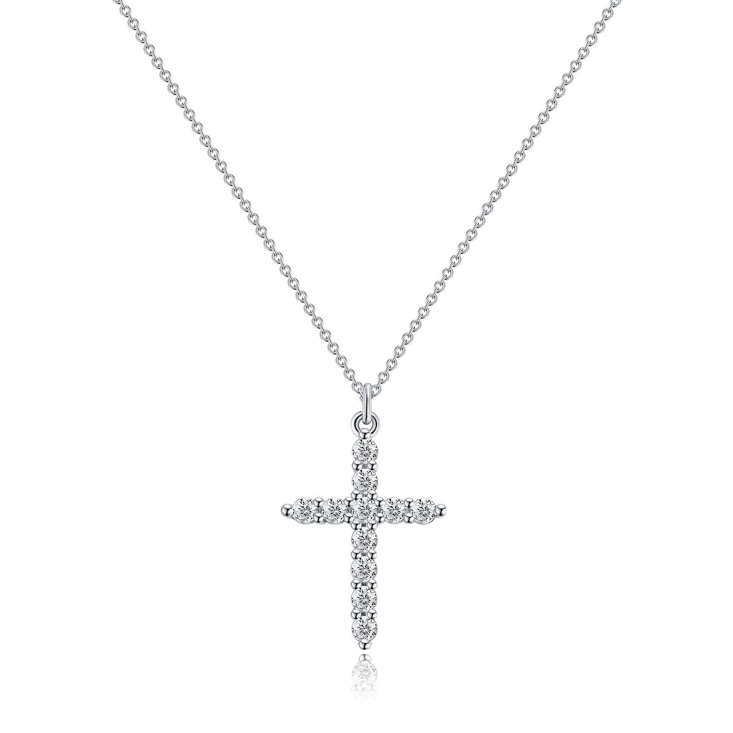 Diamond Cross Amulet Pendant Necklace